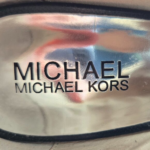 Michael Kors Embossed Leather Buckled Peep Toe Platform Booties – Size 8.5M - Picture 12 of 12